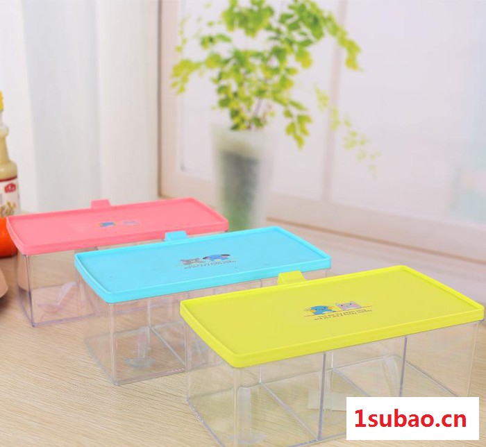 直销塑料3格多彩调味盒 调料盒 厨房用品 创意厨房用品图3