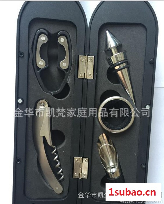 直销黑色大小塑料酒瓶套装 酒具红酒开瓶器套装图2