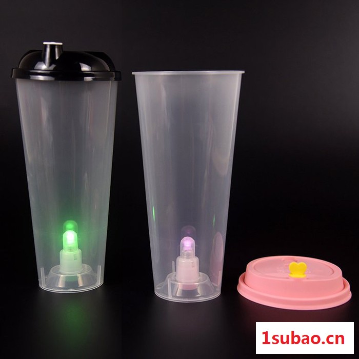 晶润 批发水果茶杯500ml透明加厚塑料杯定做图3