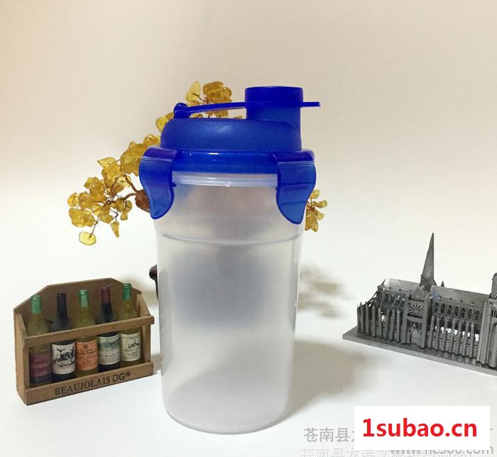 定制礼品乐扣水杯密封防漏塑料杯 环保塑料广告杯平盖便携随手杯图2
