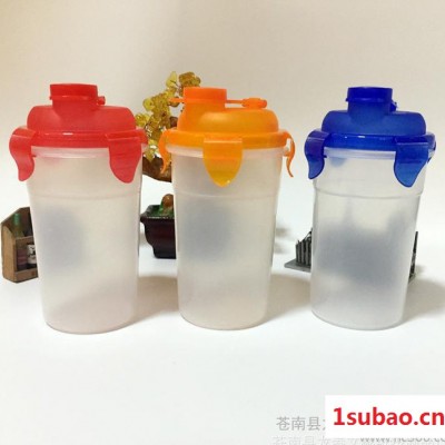 定制礼品乐扣水杯密封防漏塑料杯 环保塑料广告杯平盖便携随手杯