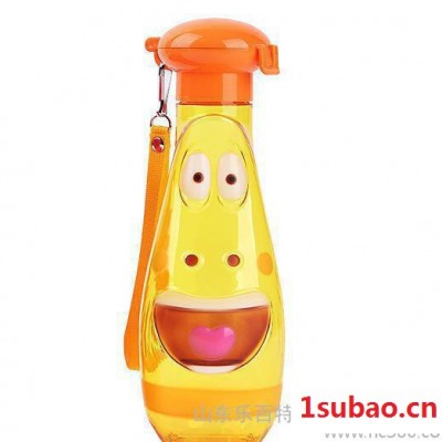 韩国进口爆笑的虫子larva搞笑虫子儿童餐具宝宝幼儿塑料水瓶黄色