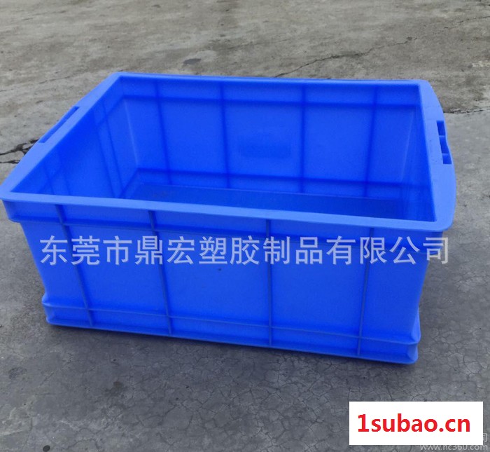 耐摔抗冲击PE塑料箱 餐具物流运输塑胶箱 蓝色底部加强筋周转图2
