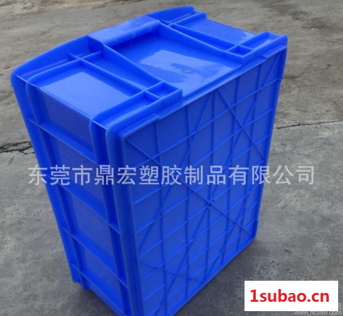 耐摔抗冲击PE塑料箱 餐具物流运输塑胶箱 蓝色底部加强筋周转图3