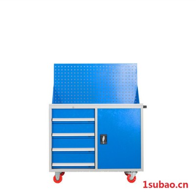 移动工具柜 四抽单开门工具柜 带挂板储物柜 适用于工厂物品整理摆放