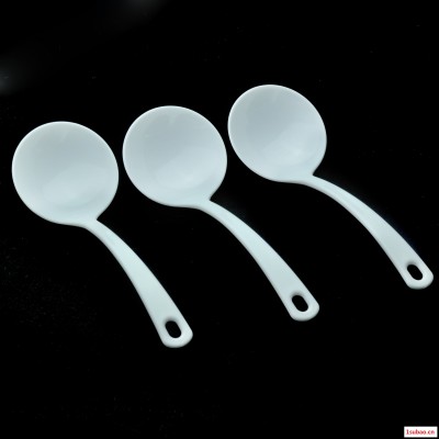 一次性餐具公用加厚白色大汤勺5个装勺子PS材质硬塑料一次性粥
