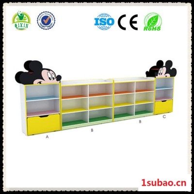 广州奇欣QX-18209B 儿童储物柜 米奇玩具收纳柜 幼儿园配套设施 组合玩具柜 幼儿园收纳柜 置物架