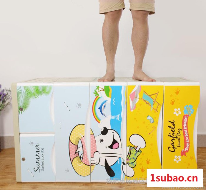 【新品促销】广东包邮 新款卡通儿童储物柜 环保加厚组合柜图2