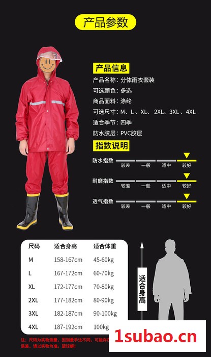 雨衣套装分体防水雨衣雨裤男女防暴雨服全身加厚电动摩托骑行雨披图3