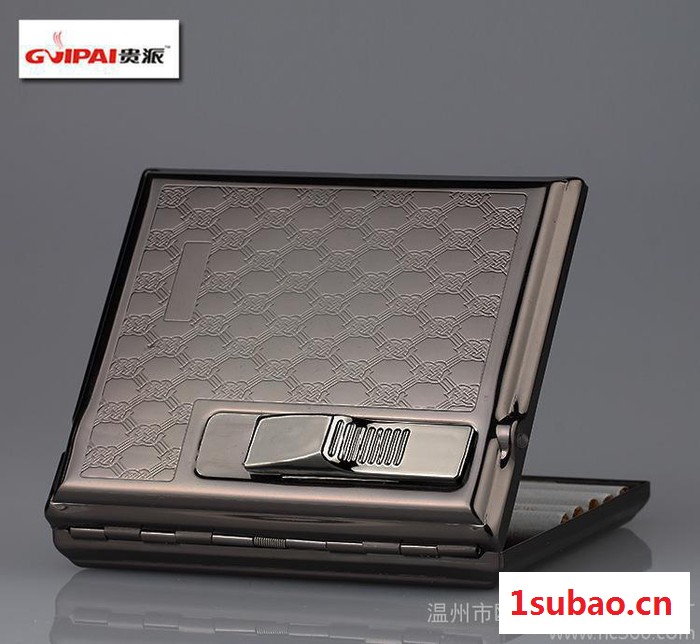 贵派古典风电子点烟器烟盒 USB充电打火机烟盒图2