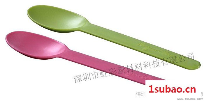 供应虹彩酸奶勺环保一次性餐具玉米淀粉餐具刀叉勺