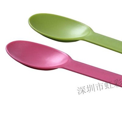 供应虹彩酸奶勺环保一次性餐具玉米淀粉餐具刀叉勺