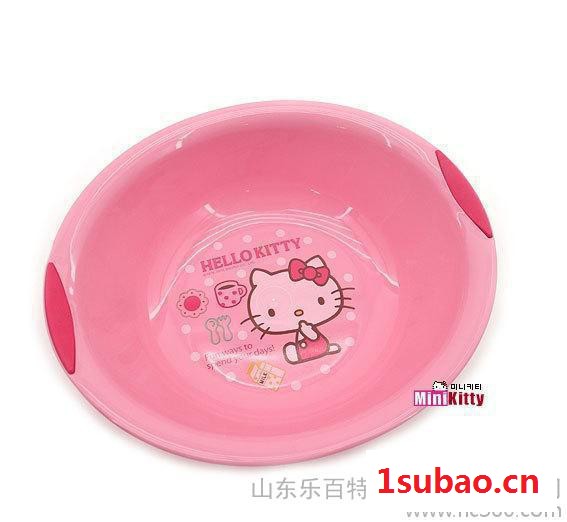 韩国进口洗脸盆 hello kitty脸盆 kt猫塑料盆 水盆 洗漱盆 大图2