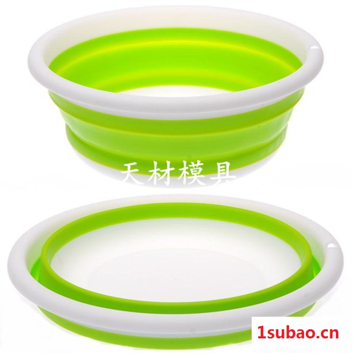 可折叠便携式塑料盆模具 可折叠脸盆塑料模具图2