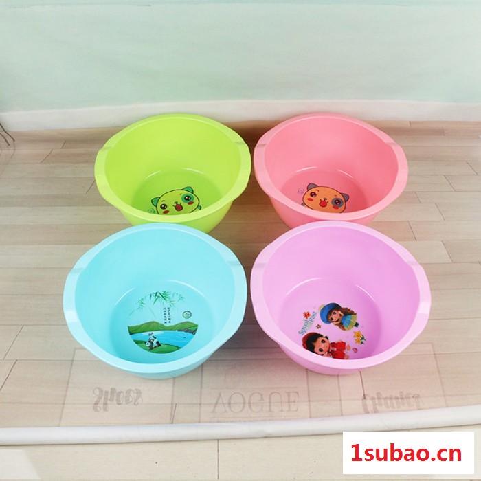 永顺 双耳圆形塑料盆 耐摔加厚洗衣盆 家用洗脸盆洗衣洗脚盆洗菜盆图3