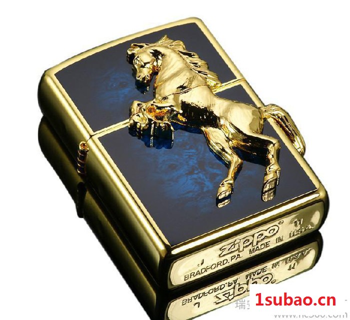 原装ZIPPO打火机SC1522 镀金蓝色骏马打火机 打火机 创意图2