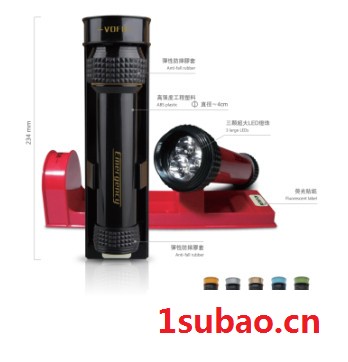 沃尔夫LED手电筒酒店消防应急手电筒LED挂墙式手电筒图2