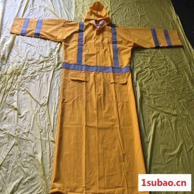福州厂家供应PVC贴布革反光雨衣 反光长衫工地工程安全防水服