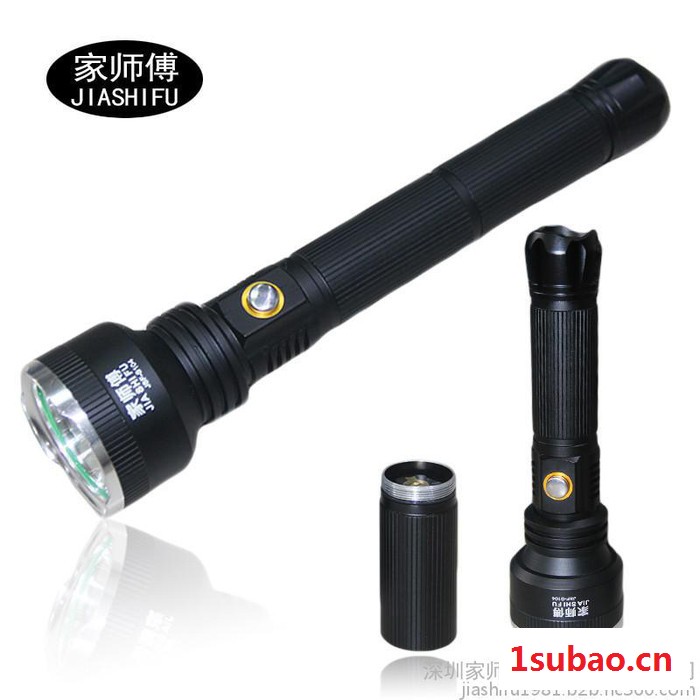 家师傅品牌LED手电铝合金手电筒一件代发电筒新款两节强光手电筒图3