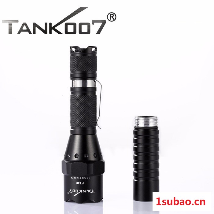 TANK007探客PT40强光远射手电筒LED大功率多功能电筒野外战术探险夜骑耐用抢险救灾居家旅行日常使用手电筒