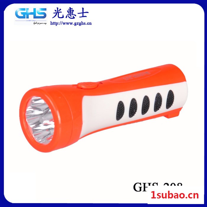 供应光惠士手电筒 LED手电筒 充电手电筒GHS-208迷你塑料电筒