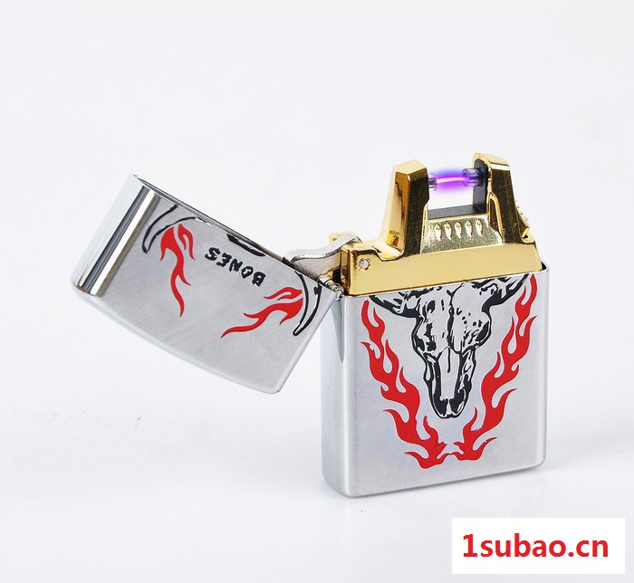 直销 防风纯铜USB充电电弧打火机 点烟器个性创意礼品图2