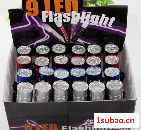 厂家强光LED手电筒 新款户外礼品多色9灯迷你强光手电筒批发图3