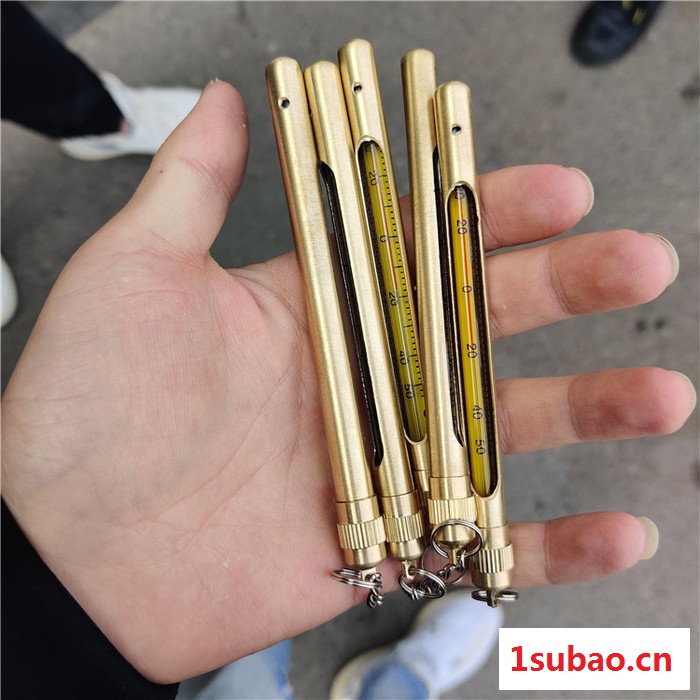 便携式金属套温度计 铜套铜管温度计 12CM矿用温度计图8