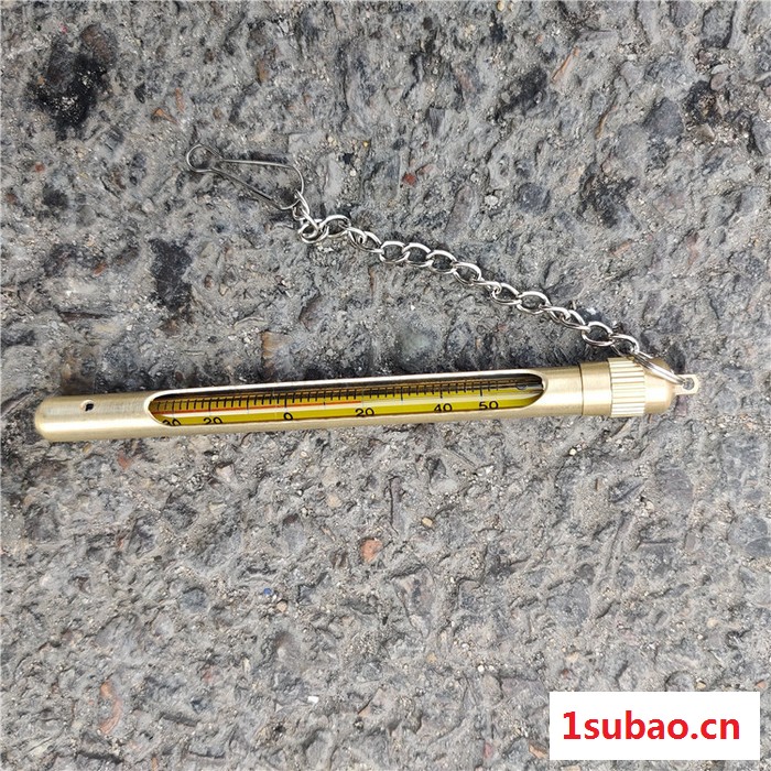 便携式金属套温度计 铜套铜管温度计 12CM矿用温度计图3