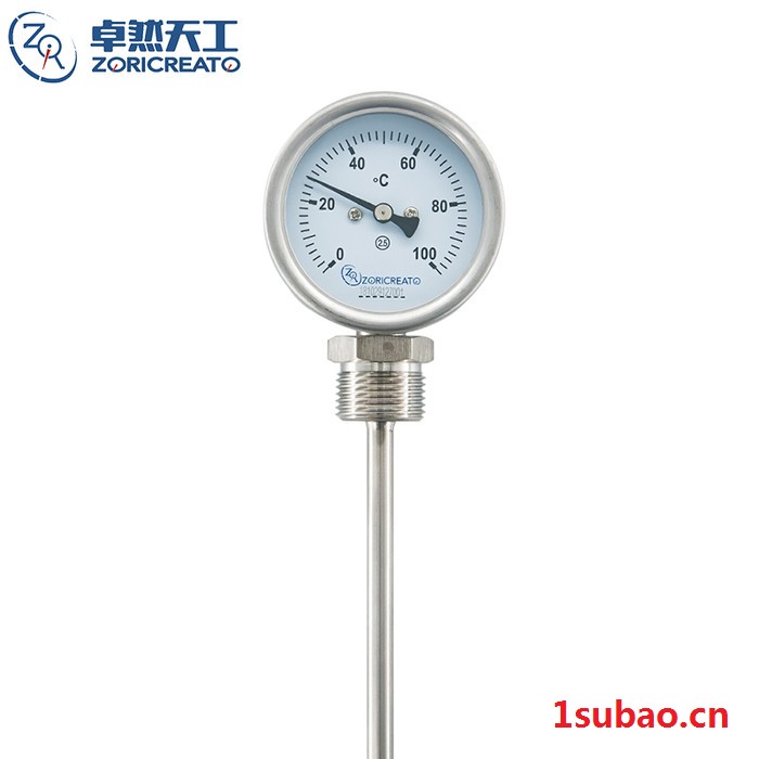 卓然天工 **TW全不锈钢温度计 枫糖浆 热水 锅炉 管道双金属温度计 热套式咖啡食品指针式双金属温度计图7