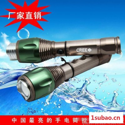 cree t6铝合金强光充电手电筒 led大功率调焦手电筒厂家批发