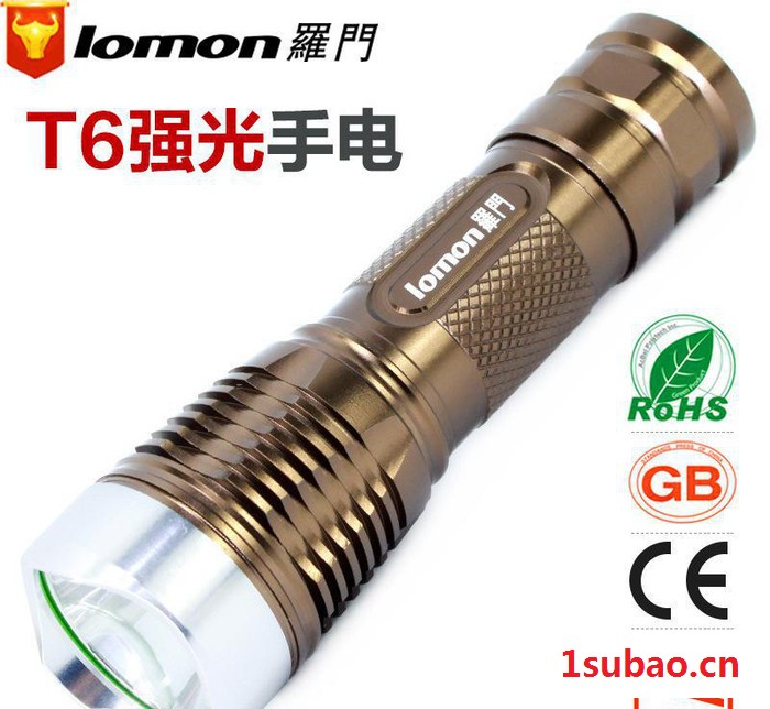 【罗门LED】铝合金T6强光充电手电筒  26650远射巡逻图2