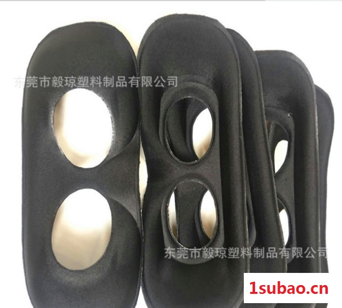 厂家订做海绵贴布热压成型泡棉贴莱 卡布模压VR眼罩加工图2