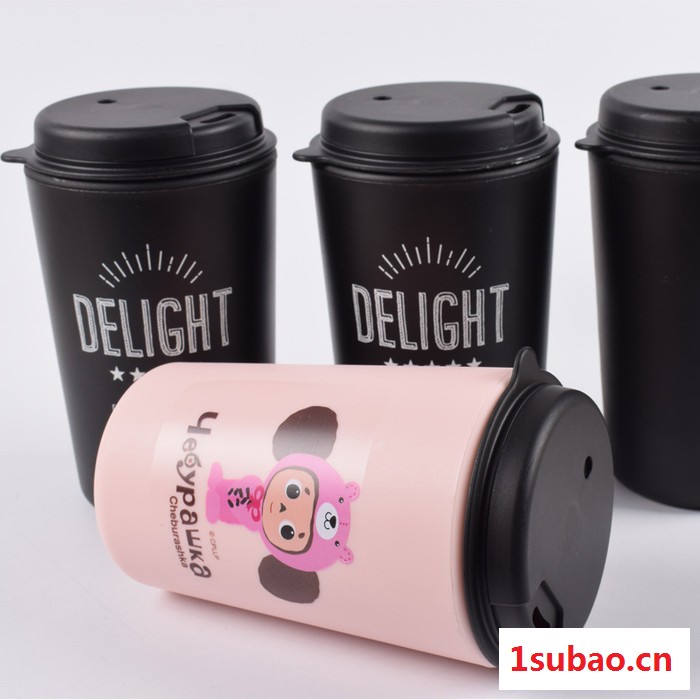 圣德 双层咖啡杯PP塑料杯车载咖啡杯PP口杯饮水杯图2