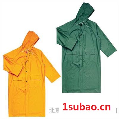 代尔塔407005连体式雨衣雨披工作雨衣PVC涂层涤纶风衣版黄色/绿色图2