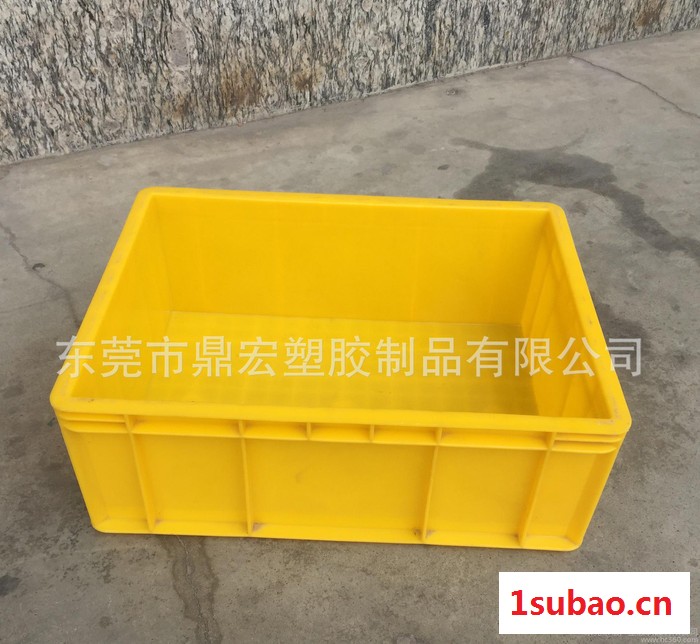 惠州惠东餐厅餐具消毒周转箱 黄色耐摔耐撞裂**塑料箱 加厚