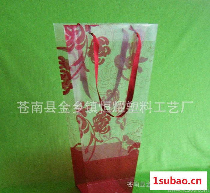 【促销礼品】 pp鲜花袋 塑料盆景花袋 手提花袋订做图2