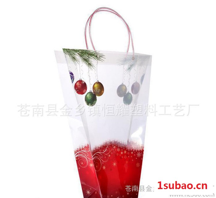 【促销礼品】 pp鲜花袋 塑料盆景花袋 手提花袋订做图3