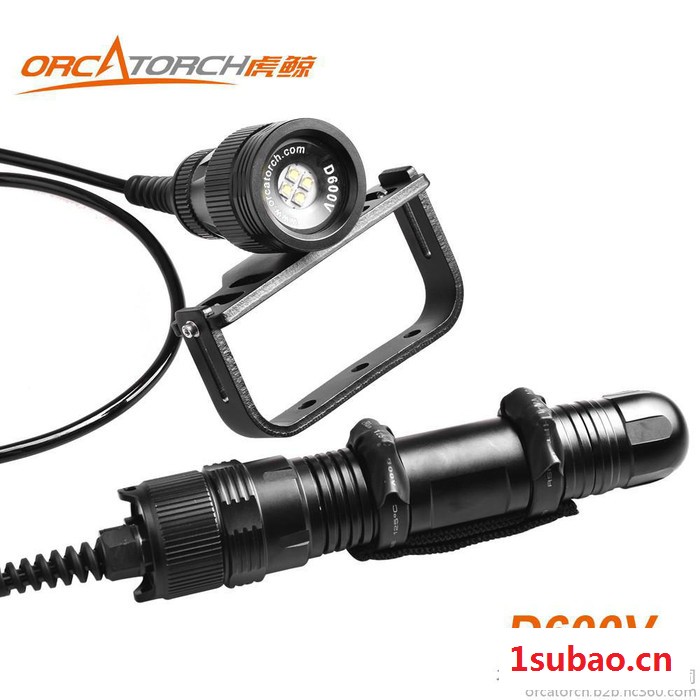 CERR U2 LED**光手电筒OrcaTorch D600V高光效水下搜索手电筒/专业分体式高流明磁控潜水摄影灯