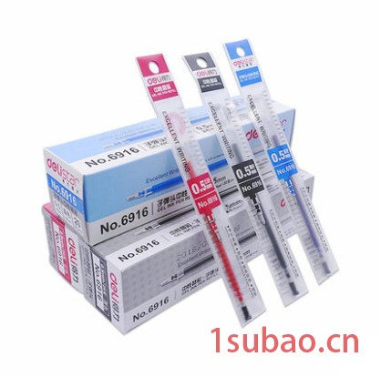 得力 6916 黑色0.5mm中性笔芯 得力笔芯办公文具图2