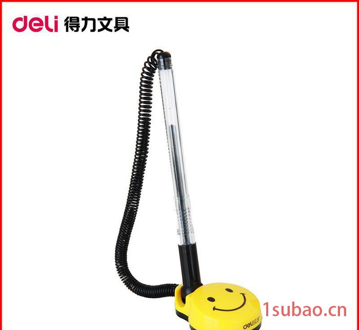 台笔 得力6793 中性笔 微笑脸 台笔 签字笔 0.5mm 柜台桌笔图3