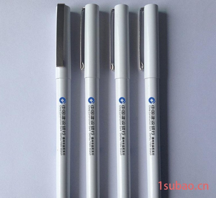 白色水性笔 印制广告促销中性笔 会议商务笔 办公礼品笔图2