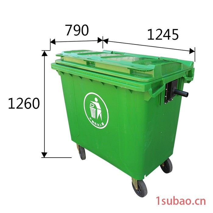富鑫隆塑胶660L  工业垃圾桶   环卫垃圾桶  户外垃圾桶   工业垃圾桶  塑料垃圾桶规格齐全图5