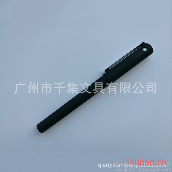 千集 订制黑色喷胶中性笔 办公会议宣传广告签字笔图6