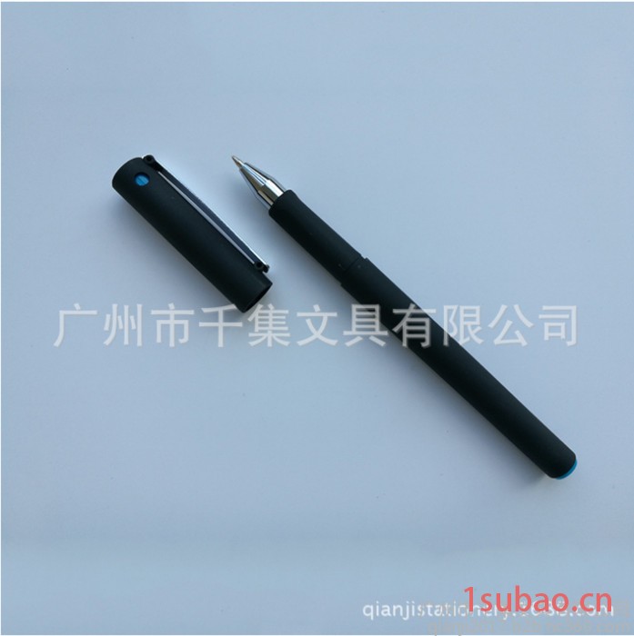 千集 订制黑色喷胶中性笔 办公会议宣传广告签字笔图2