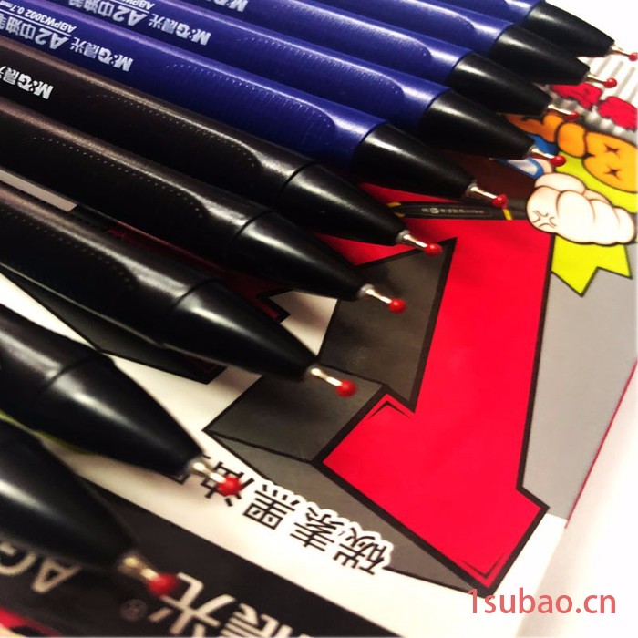 按动中性笔学生教师用速干黑色签字笔笔芯红蓝色办公用笔40只/盒可混搭