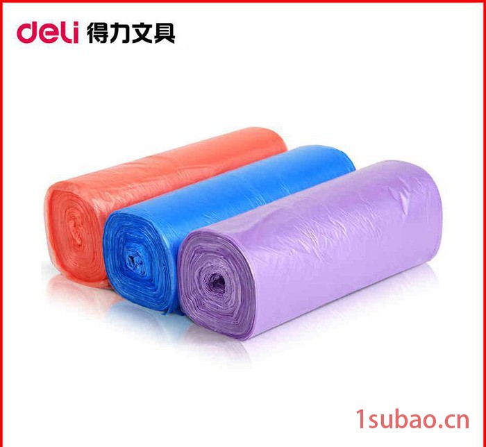 彩色加厚型垃圾袋 得力9585 45*55CM垃圾袋 点断式90只装特惠装图2