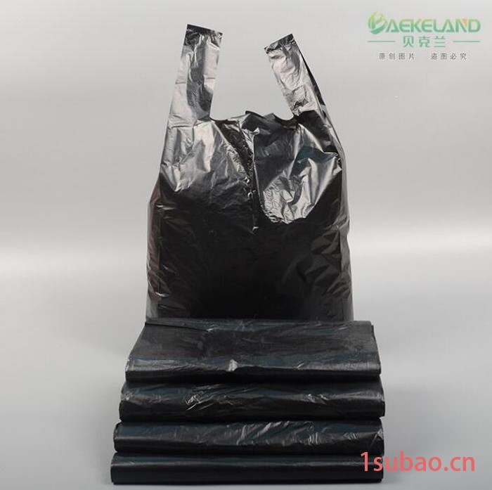 贝克兰非连卷背心式垃圾袋家用手提式垃圾袋加厚防漏黑色垃圾袋图3
