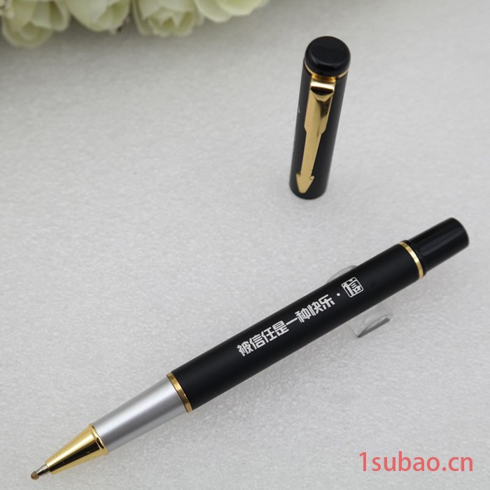 供应宝珠笔 金属 商务会议礼品 黑色中性笔展会广告笔印刷加印logo**图2