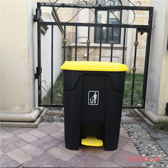 黄盖灰桶脚踏垃圾桶 公园小区户外垃圾箱 环卫垃圾桶图2